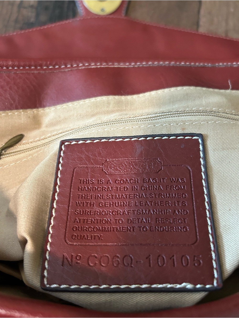 Women's Burgundy Leather Shoulder Bag with Gold Hardware - Picture 9 of 10